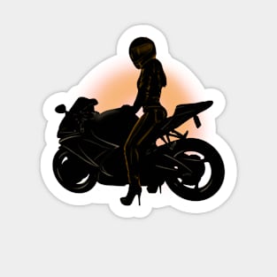 Motorradfahrerin Sticker